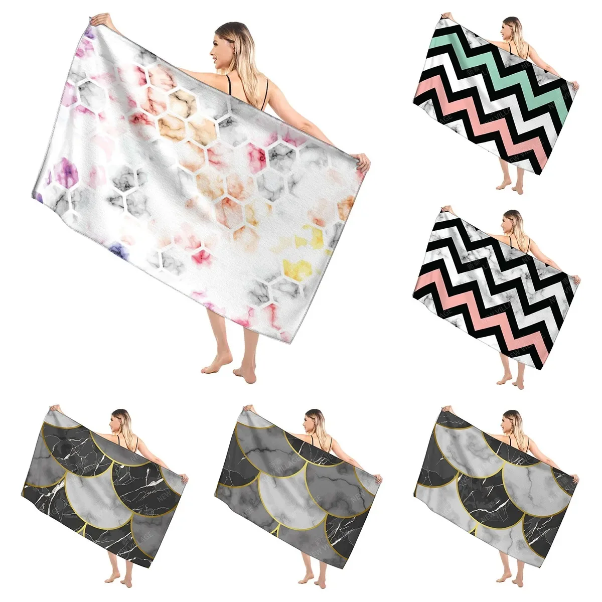 

Home bath towels for the body Marbling towels bathroom quick drying microfiber beach towel man and women large sports towel
