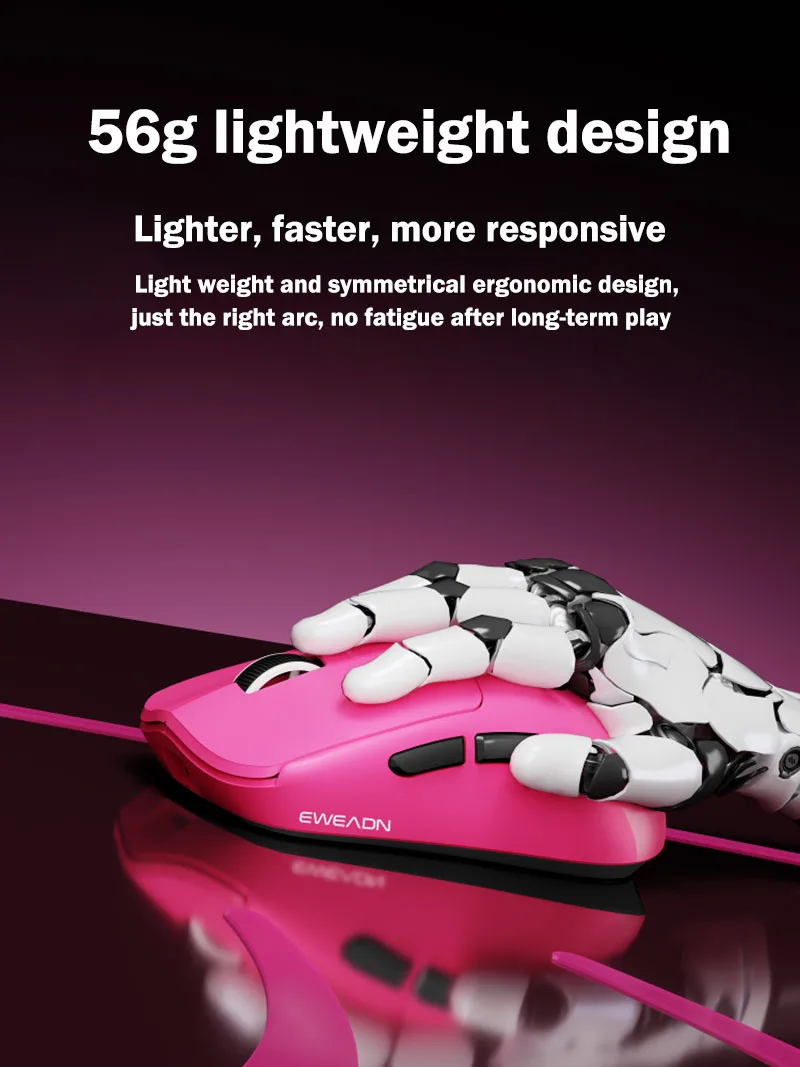 EWEADN X23/X23 Pro/X23 Max Wireless Mouse Tri-Mode PAW3311 56g Lightweight Long Battery Life 1K Low Latency E-sports Gamer Mouse