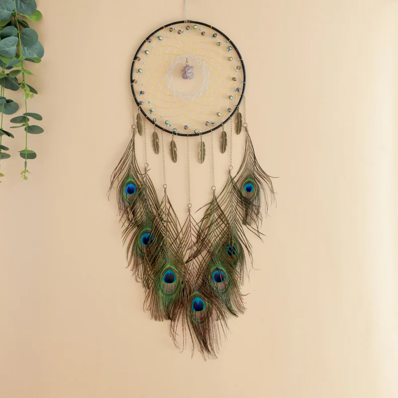 Peacock-Feather-Dream-Catcher-Wall-Hanging-Room-Decor-Aesthetic ...
