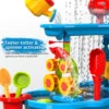 Sand water game table toy 3-Tier Outdoor Water Play Table Toys for Tables Summer Beach Toys for Outside Backyard for Kids age3-8 2