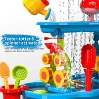 Sand water game table toy 3-Tier Outdoor Water Play Table Toys for Tables Summer Beach Toys for Outside Backyard for Kids age3-8 2