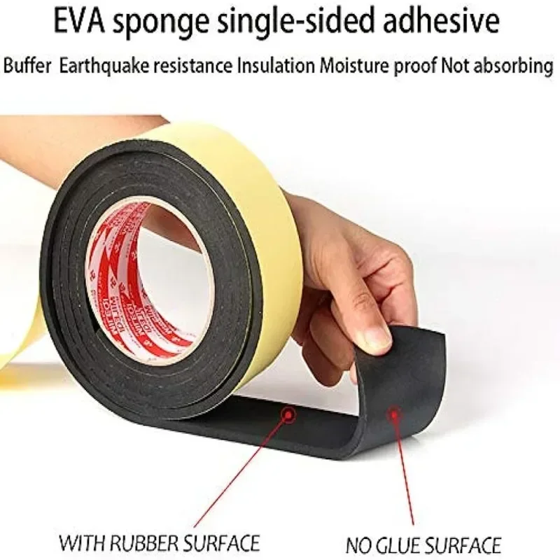 Black Rubber Sponge Door Window Seal Strip Waterproof Soundproof Self Adhesive Anti-collision Pad EVA Foam Single Sided Tape door seal strip sealing strip tape window seal strip sealing tape rubber seal strip rubber door weatherstripping door weatherstripping sealing strip waterproof tape