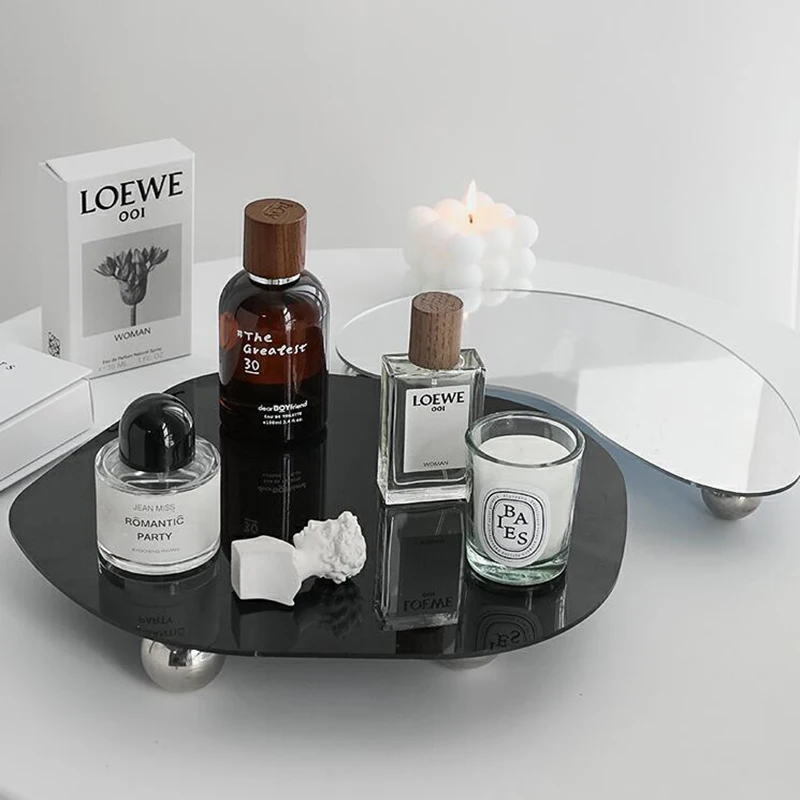Minimalist Shelf Organizer Acrylic Tray Perfume Jewelry Cosmetic Tray Home Decor Multipurpose Storage Shelf Decoration
