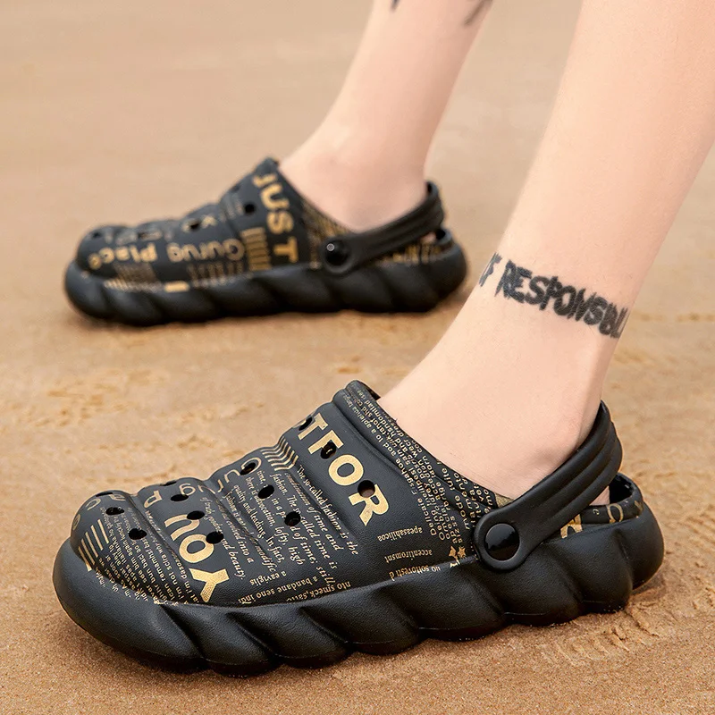 Beach Sandals Men fashion Fishing Sandals EVA Summer Garden Clogs Men Sandal Outdoor Sports Slippers Zapatos Hombre Size 45 leather sandals,summer sandals,sports slippers,mens shoes