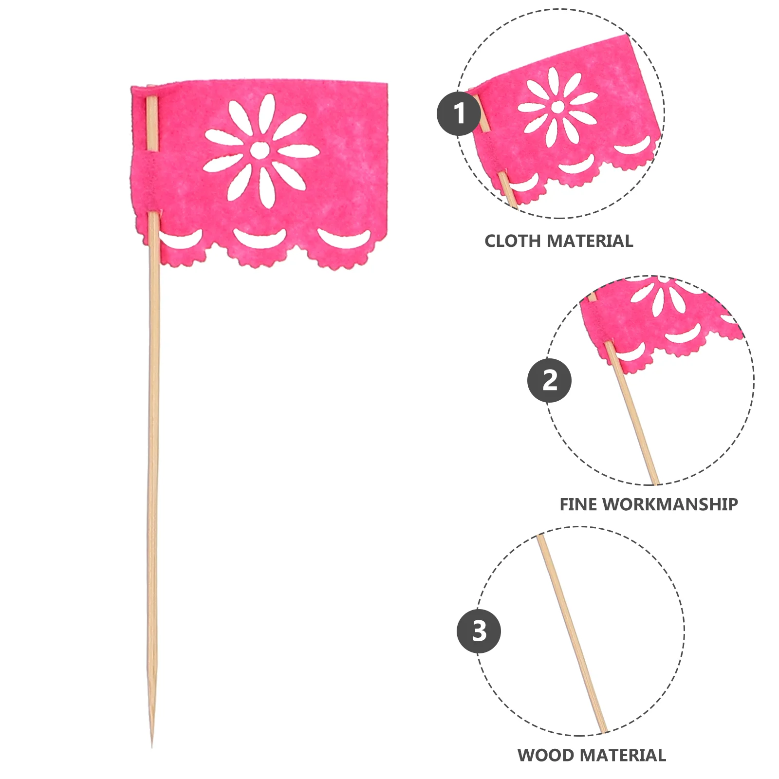 ULDIGI Drapeaux Miniatures Mexicains Pour Gâteau Du Jour Des Morts 24 Pièces Multicolores En Plastique Décoration Festive Pour Cupcakes Fêtes Thématiques