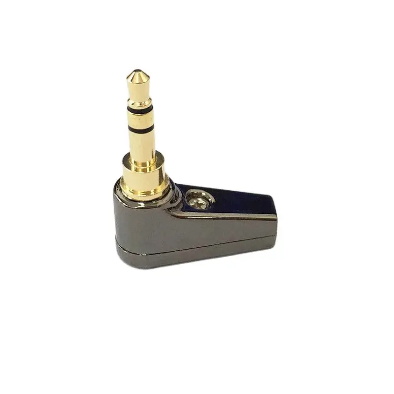 

3.5mm Right Angle L Type Connector Stereo Headphone Plug Goldplated Adapter Terminal