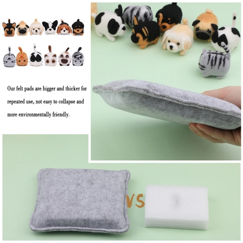 KX4B Animal Needle Felting Starter Kits with Tool and Instruction, Wool Felting Craft Making Supplies for Beginners DIY Craft
