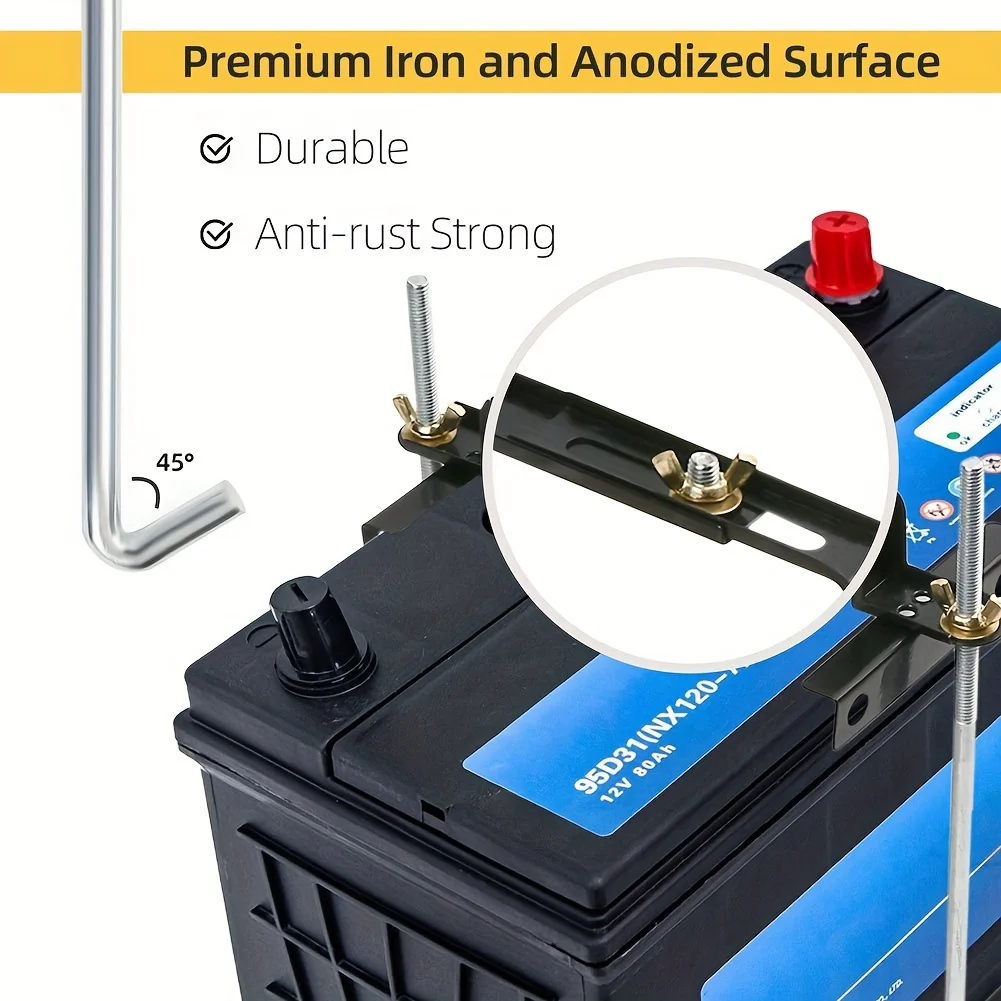 Universal 27cm Battery Tray Bracket Storage Battery Holder Tray Mount Hold Down Clamp Bracket Kit Car Accessory For Auto SUV battery holder battery hold down clamp bracket battery clamp