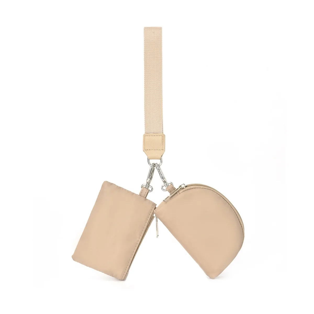 Dual-Pouch Wrist Strap Wallet: Compact Card and Coin Purse