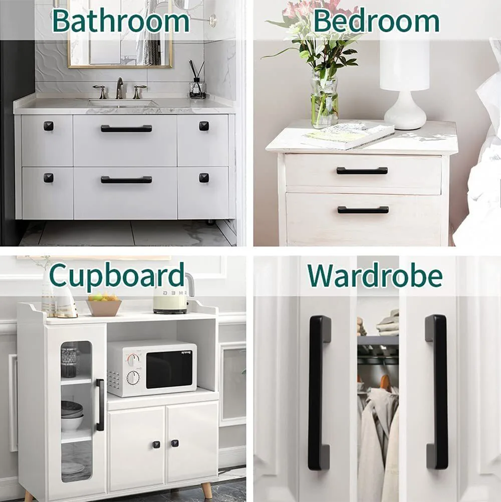 Description Picture 5 of item10pcs Black Handles Cabinet Pulls Kitchen Furniture Door Knobs Wardrobe Drawer Pulls Knobs Kitchen Cupboard Handle Hardware
