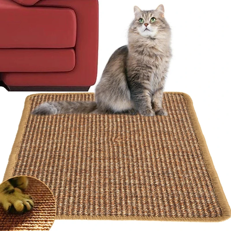 Cat Scratch Mat Natural Sisal Cats Scratcher Kitten Pad Climbing Tree Chair Table Furniture Protector Mats Pet Play Toys | Дом и сад