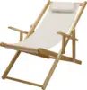 Folding Fully-Assembled Adjustable Solid Wood Sling Patio Outdoor Chair Natural Frame/Natural Canvs 1