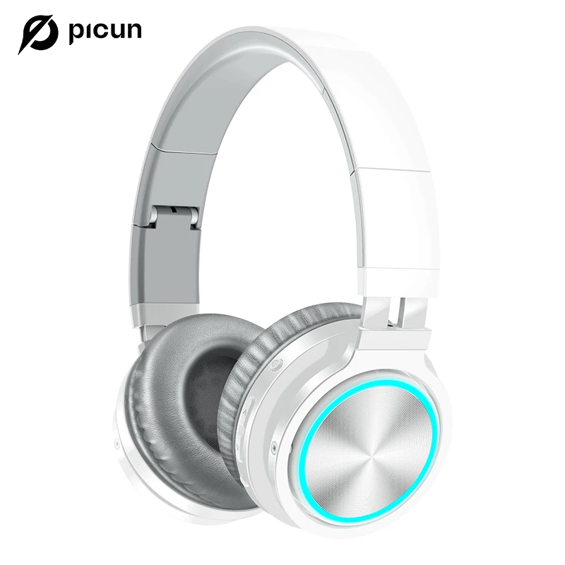 PICUN B12 무선 헤드폰, HD 스테레오 사운드 블루투스 이어폰, V5.2 딥 베이스 이어폰, 마이크 포함 TF 모드, 휴대폰 TV 노트북용