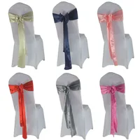 (10pcs/50pcs) Satin Mariage Sash For Wedding Chair Decoration Ribbon Band Belt Christmas Birthday Baby Shower Party Chair Sashes 4