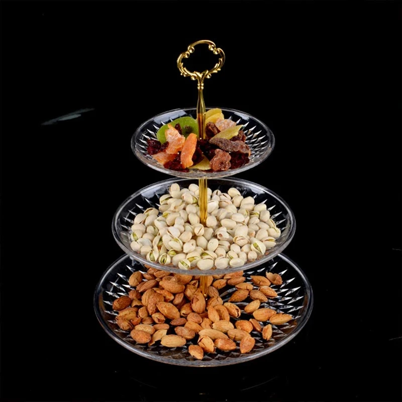 4 Set Of 3 Tier Cake Plate Stand Handle Hardware, 2 Styles Tiered