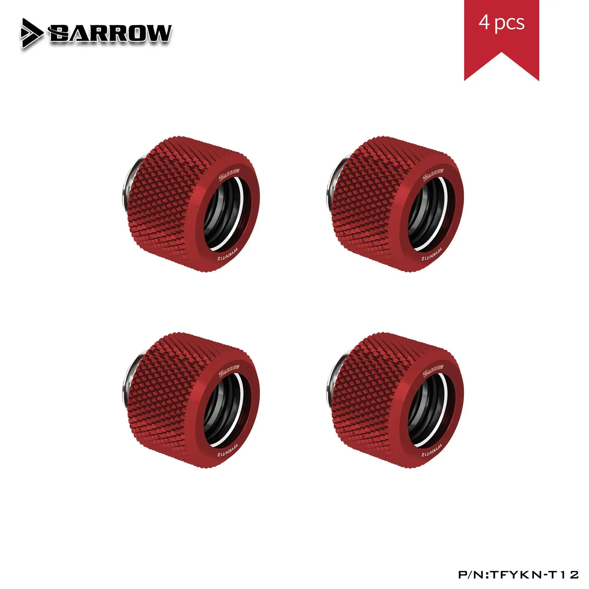 

Barrow TFYKN-T12 4pcs Hard Tube Fitting G1/4" Choice Water Cooling Adapters Suitable OD12mm Computer Case TFYKN