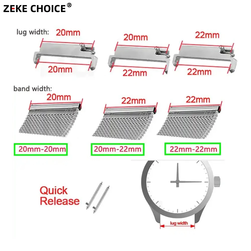 Versatile Watch Strap Adapter Set with Quick Release Pins