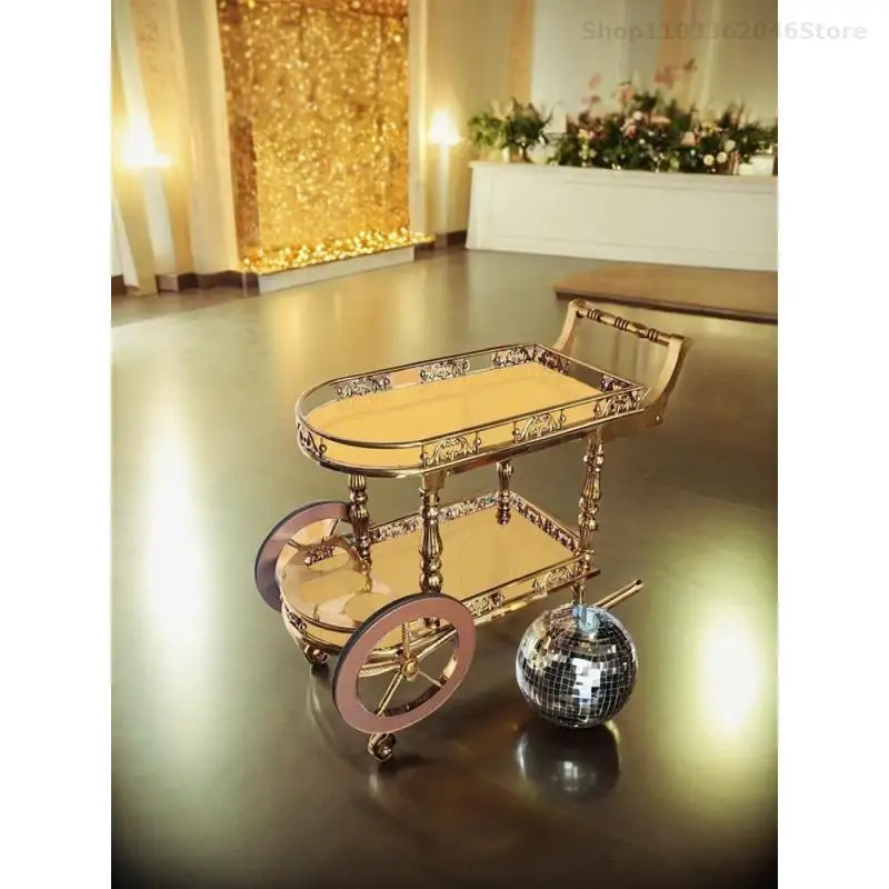 Hotel Snack Cart Three-layer Wine Cart Tea Stainless Steel Roast Duck Pieces Mobile Dining Truck Commercial