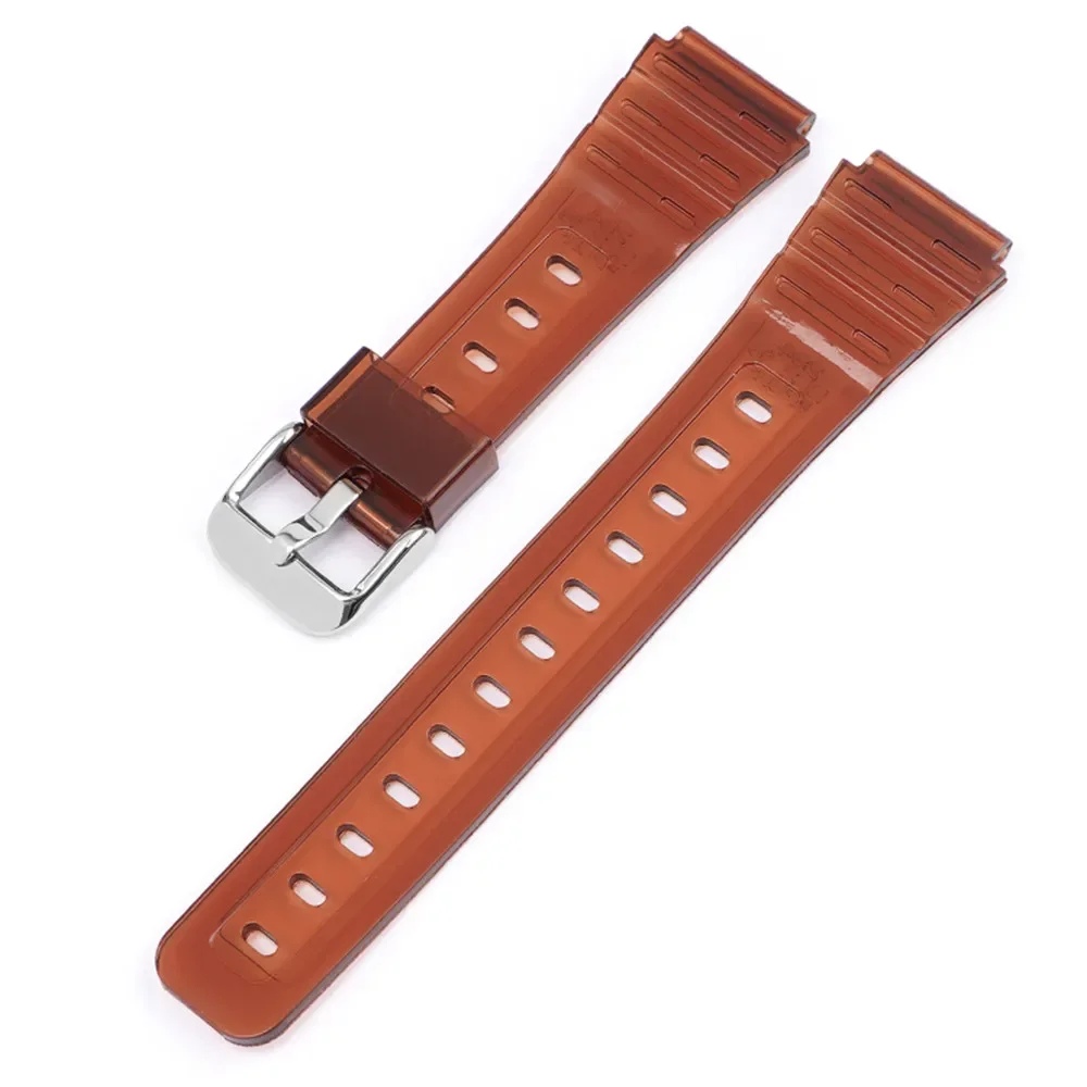 Transparent Waterproof Resin Watch Band with 18mm Rubber Sport Strap