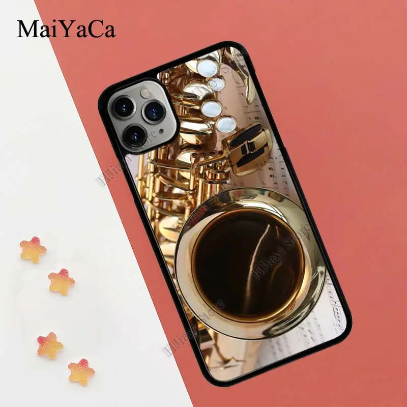 iPhoneアクセサリー iPhone15pro sax Saxophone Music Case For iPhone 15 13 12 14 Pro Max mini 11