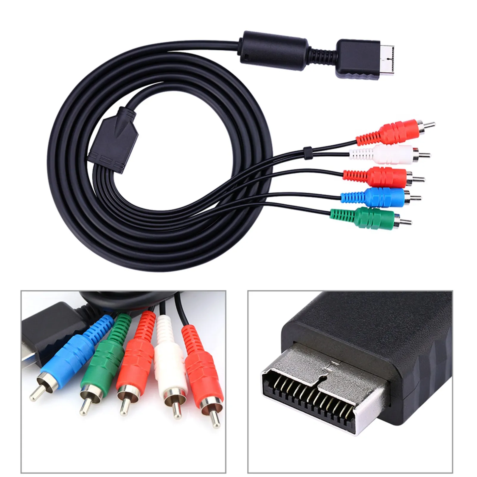 Audio Cable for PS2 Video Cable AV Multi Out to Component Video/Audio Cord for Sony Playstation PS2 PS3 Audio