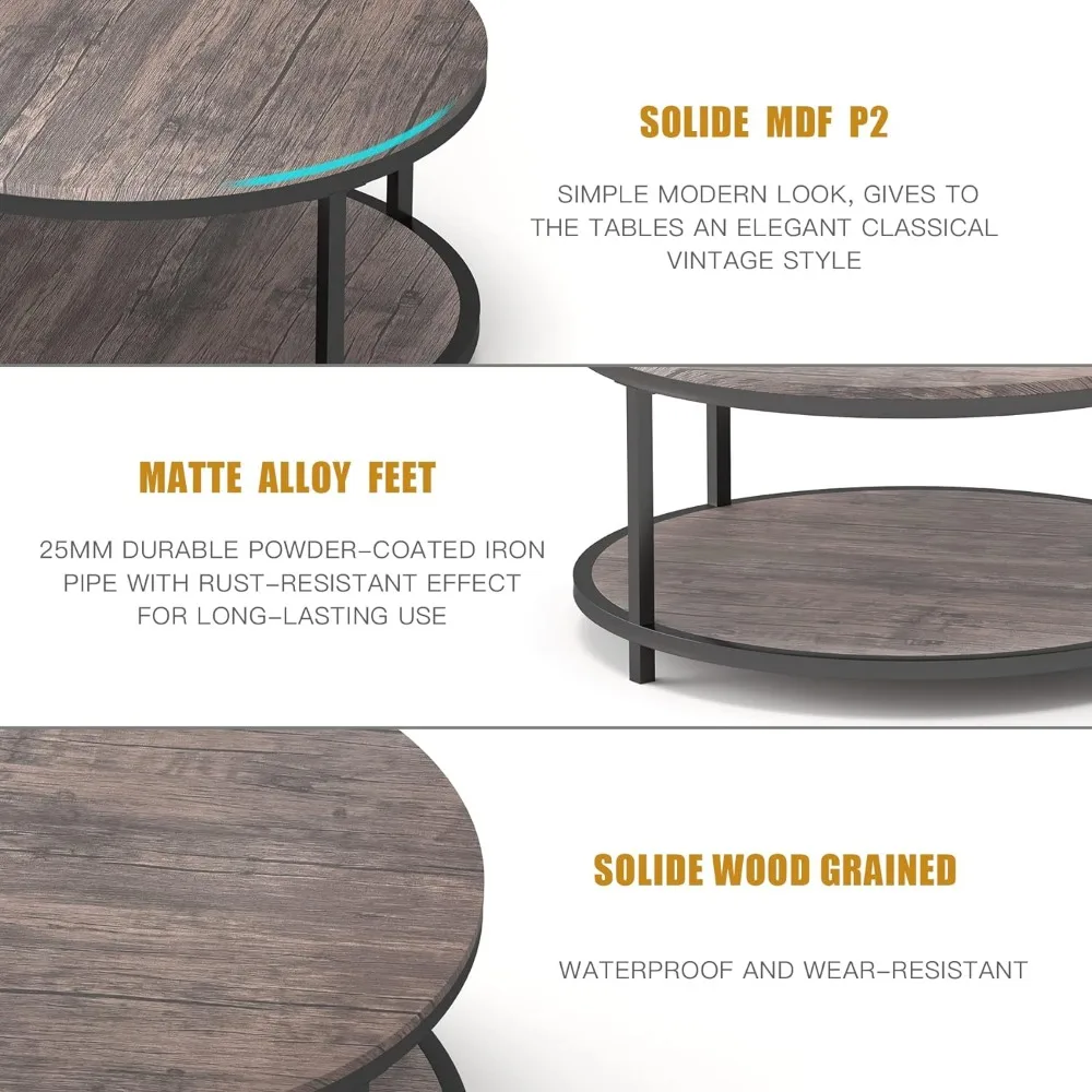 36 Inch Coffee Living Room Coffe Tables for Living Room Table Round Modern Design Seating Center Small End the Café Furniture images - 6