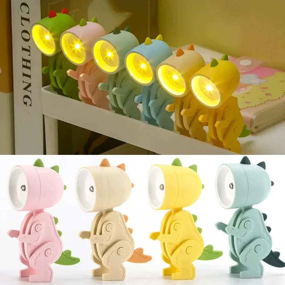 

LED Night Light Mini Folding Desk Lamp Cute Pet Lights Dog Deer Dinosaur Flower Portable Night Light Student Living Room Decor