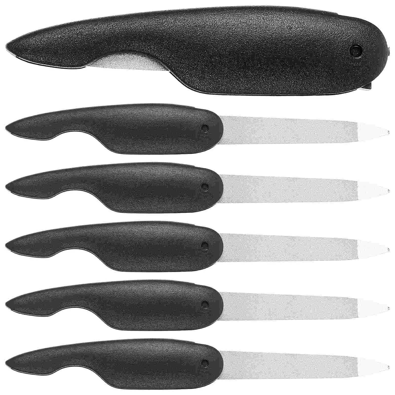 

6 Pcs Folding Nail File Shaping Tool Fingernails Polishing Tools Manicure Trimmer Abs Double-sided Printing Files