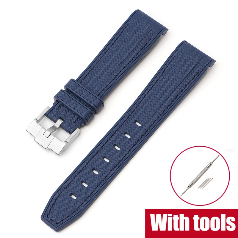 Premium Liquid Silicone Watch Band - Universal 20mm Strap with Curved Interface