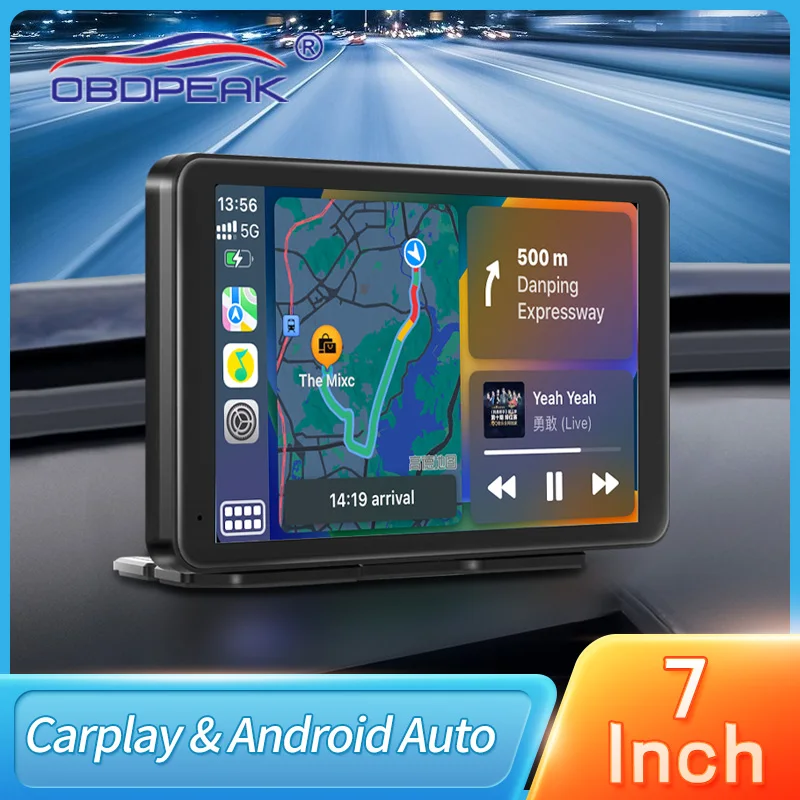 Universal 7 Inch Smart Car Mirror Video Player Wireless Carplay And