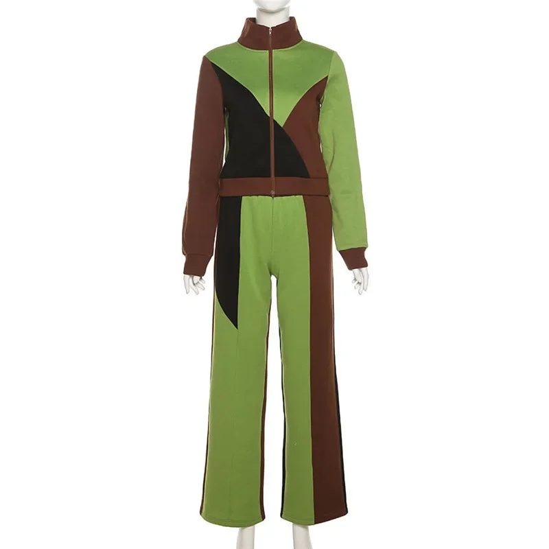 Autumn and Winter New 2024 Women's Contrast Trousers Casual Suit Fashion Cardigan Casual Sports Women's Clothing