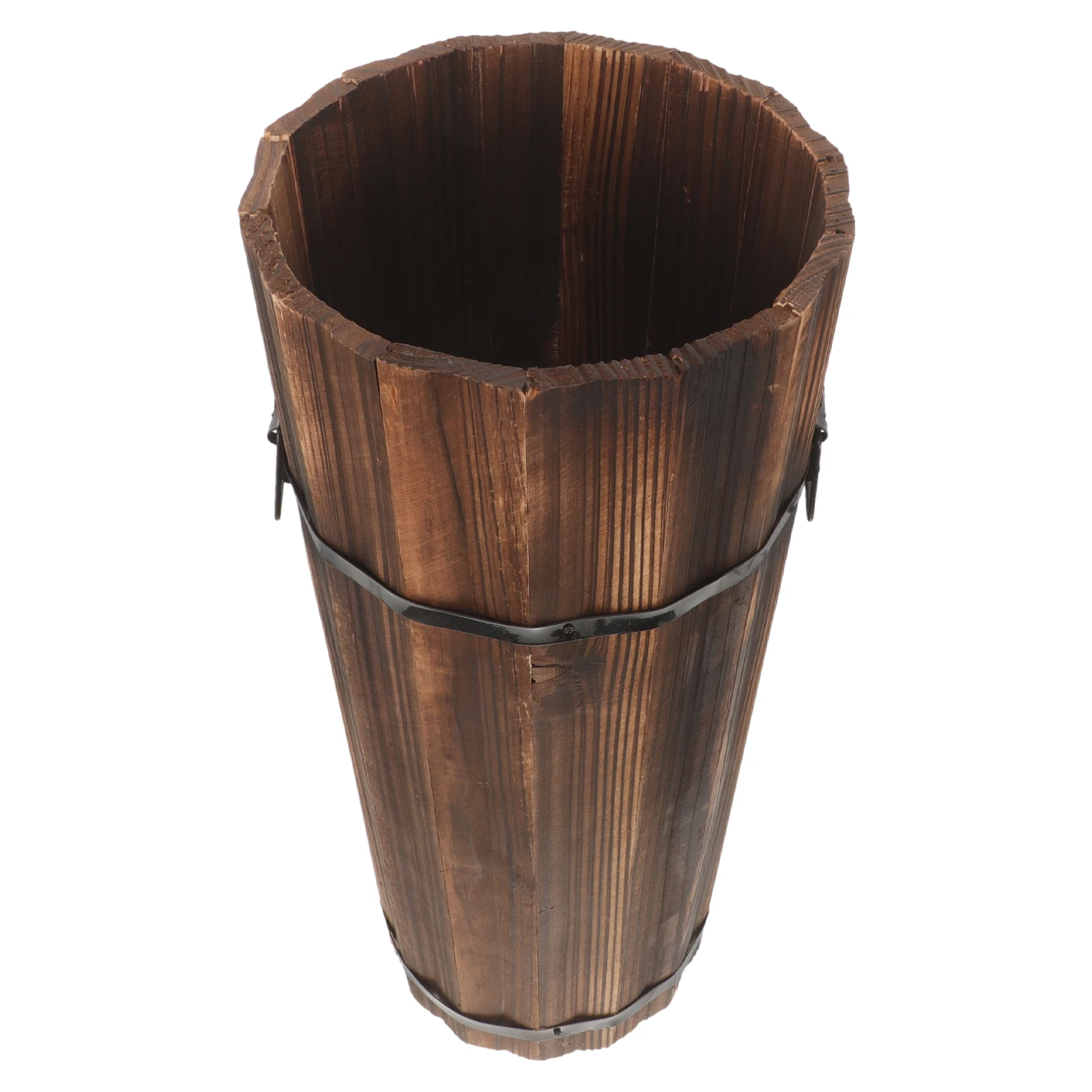 1pc Wooden Umbrella Bucket Stand Hotel Vinegar Walking Stick Wicker Shelf Stands For Entryway Outdoor Space-Saving Holder Office