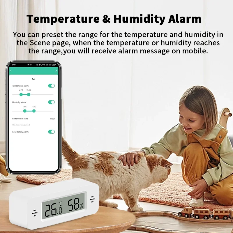 Temperature Humidity Sensor Thermometer Hygrometer Tuya WiFi Zigbee Mini For Smart Home APP Remote Work with Google Home Yandex Alexa