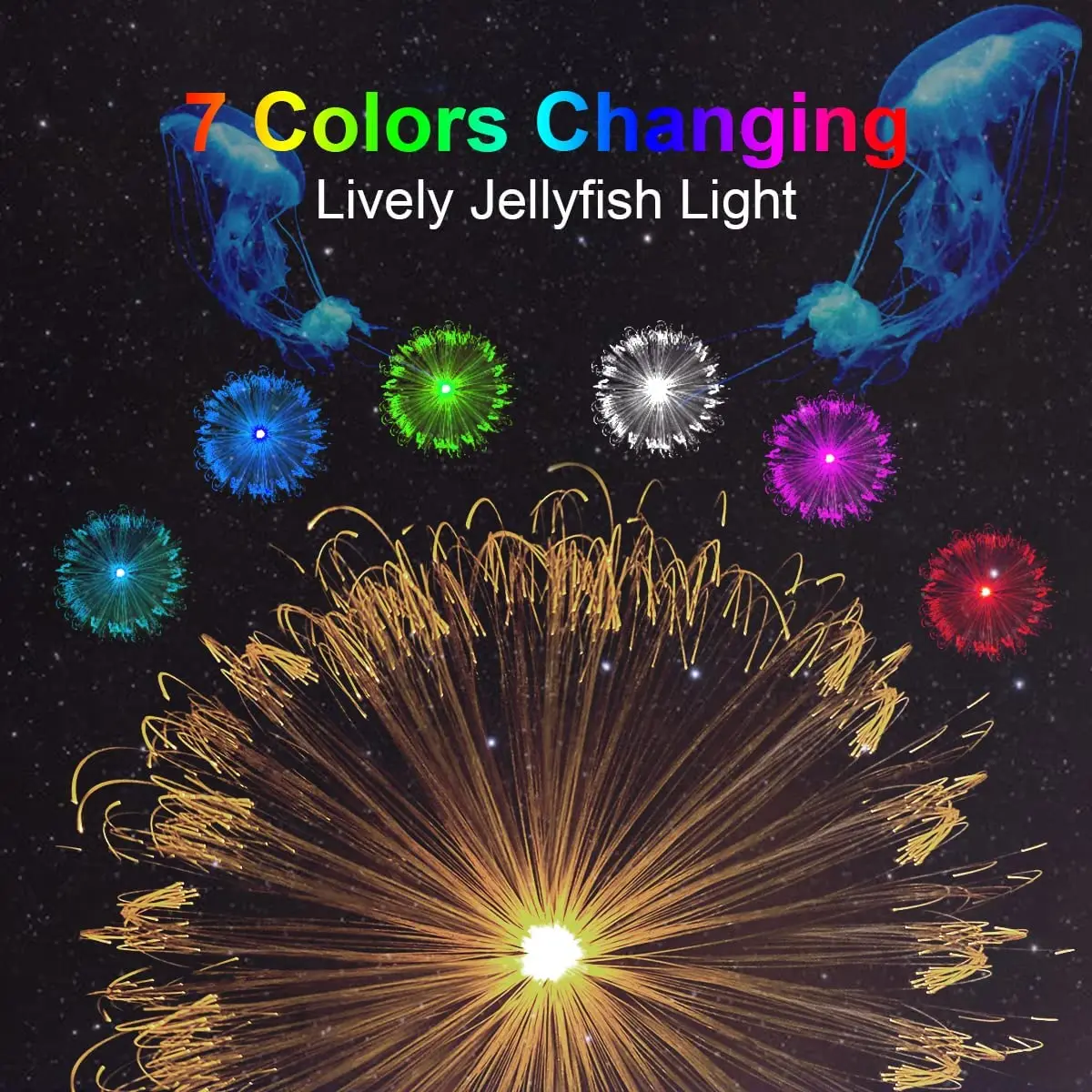Solar Garden Lights Outdoor Waterproof Optical Fiber Jellyfish Light solar lawn lamp for Patio Pathway Holiday Christmas Decor