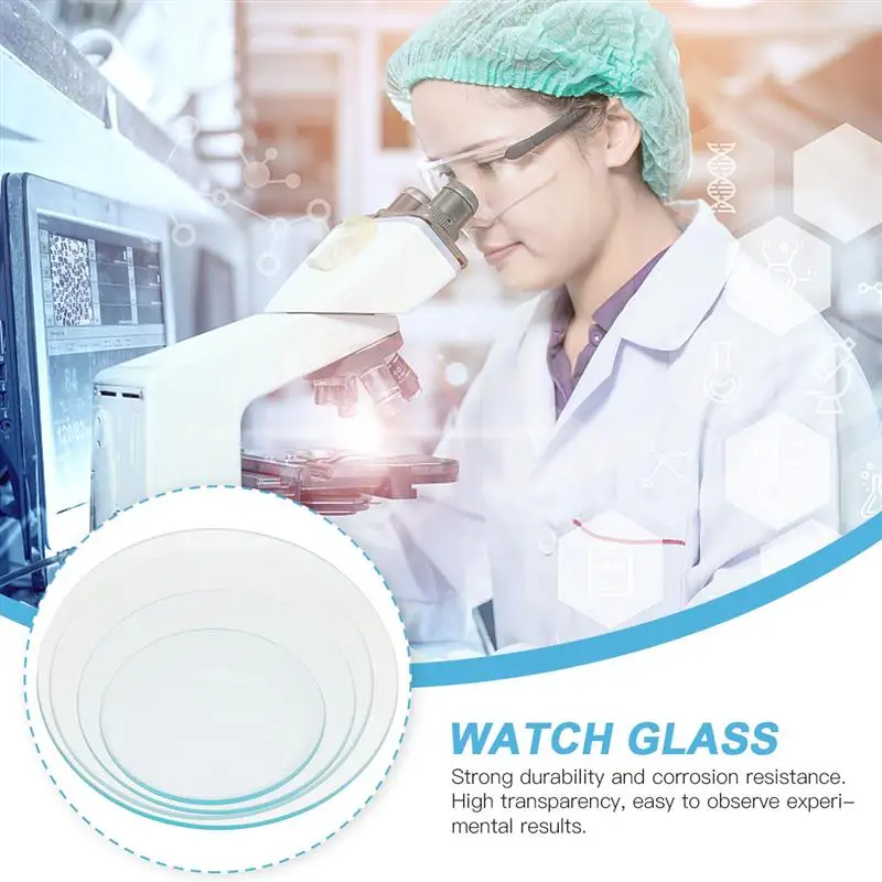 4Pcs Beaker Cover Watch Glass Thickened Watch Glass Equipment Lab Accessories for School Lab Chemistry Class Home