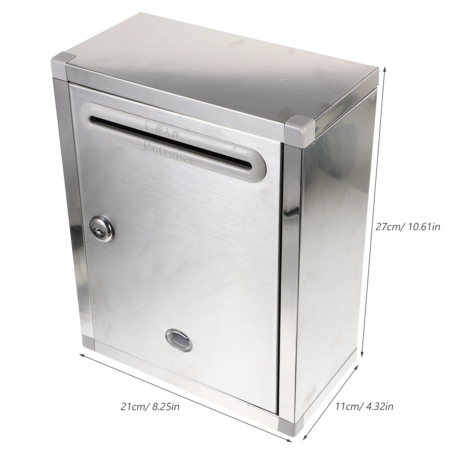 Large Size Stainless Steel Mailbox Wall Mount Letter Box Decorative Outdoor Garden Supplies Rust Proof Metal