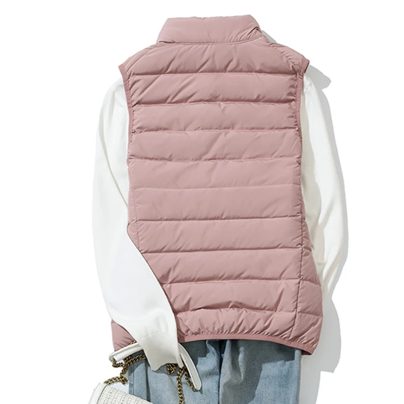 SEDUTMO Winter Duck Down Vest Women Short Casual Warm Fashion Slim Jackets  Autumn Pocket Basic Waistcoat  ED1825