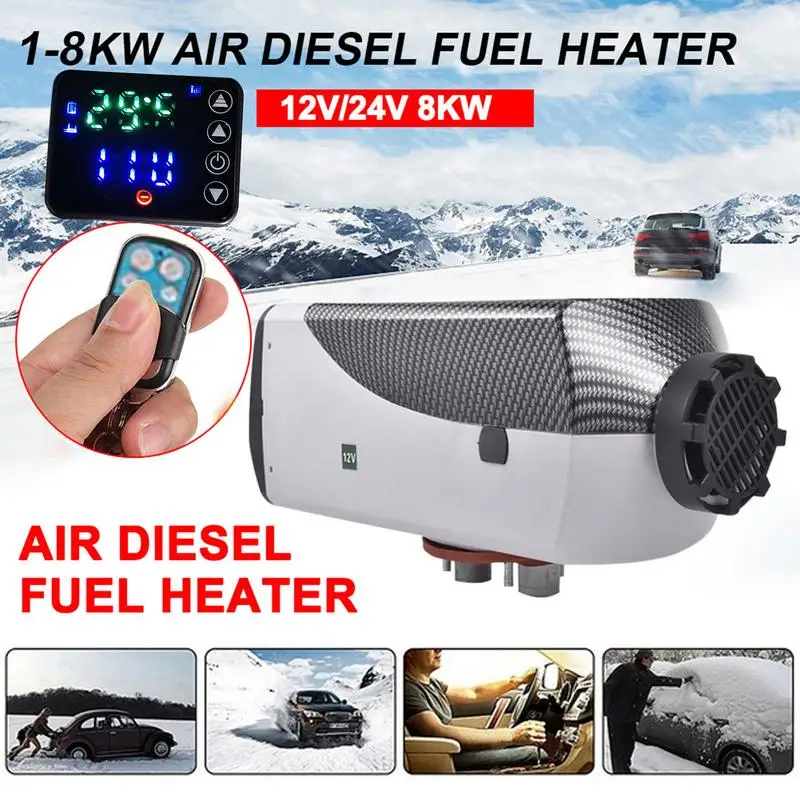 

Parking Heater 8KW Car Air Diesel Heater 9L Tank Air Heater Muffler Diesel Parking Heaters With Thermostat Monitor & Remote