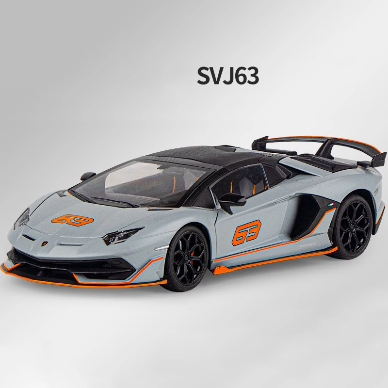 1:18 Lamborghinis Aventador SVJ63 Alloy Toy Car Model Wheel Steering Sound and Light Children's Toy Collectibles Birthday Gift 2