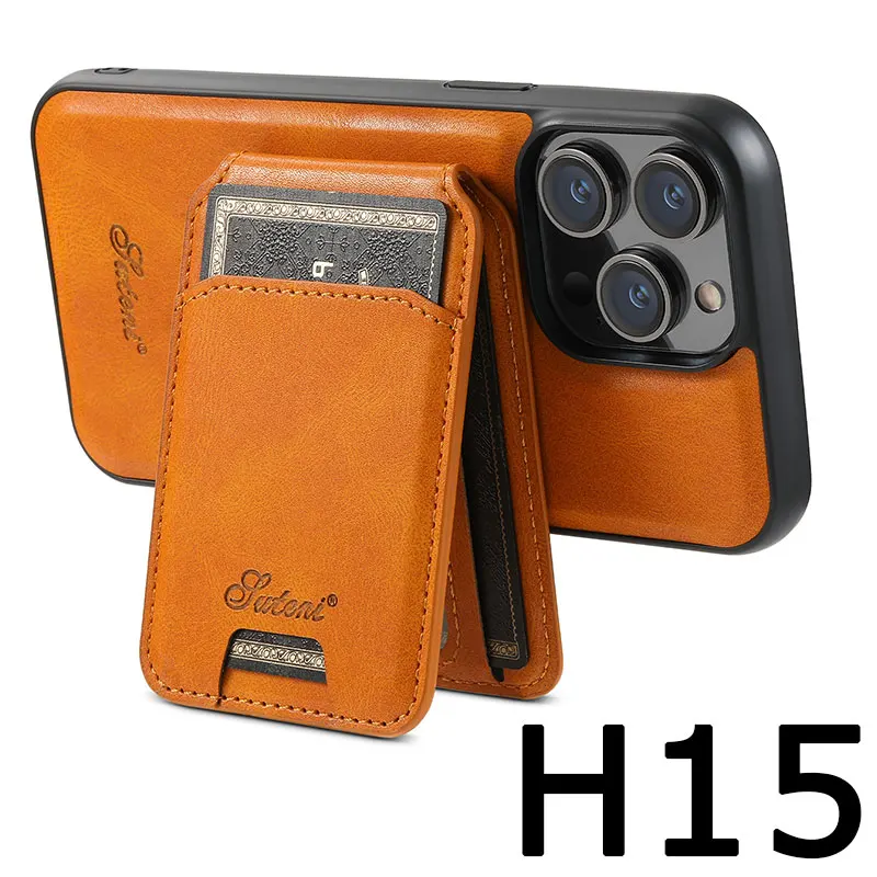 thumbnail image 1 of Leather Wallet Holder Phone Case For Iphone 13 14 15 12 Pro Max 14Plus Magnetic Stand Phone Cover For Samsung S22 S23 Ultra Plus, 1 of 5