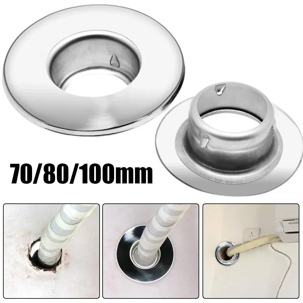 70/80/100mm Round Pipe Flange Seat Tube Stainless Steel Air Ventilation Hose Cover Connector Air Vent System Hardware