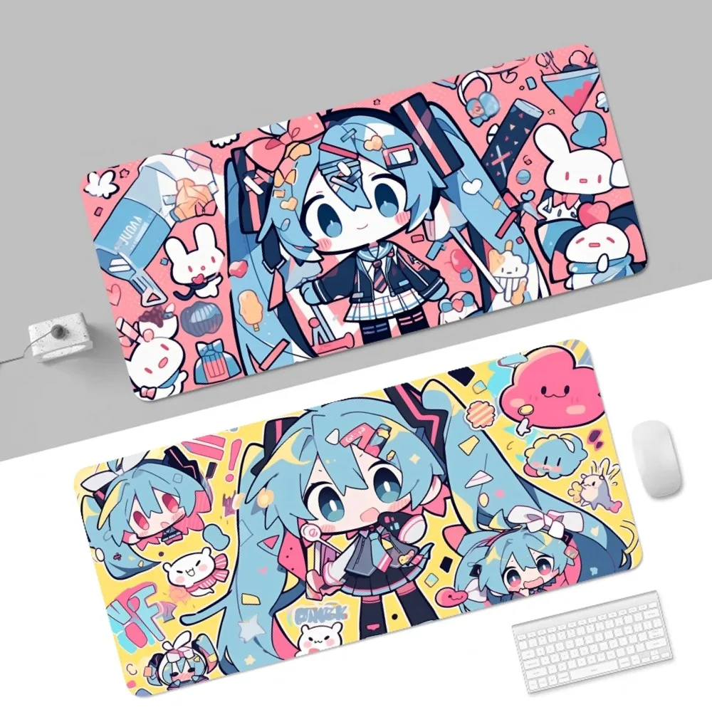 

H-HATSUNE-MIKU GIRL INS Tide Large Gaming Laptop Computer Desk Mat Mouse Pad Mouse Mat Notbook Mousepad Gamer Girls Bedroom