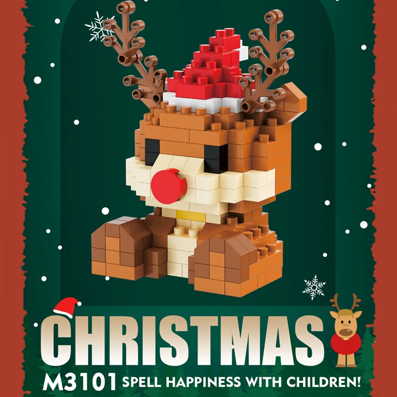 Festive Holiday Tree Particle Building Set - Creative Micro Bricks Educational Toy