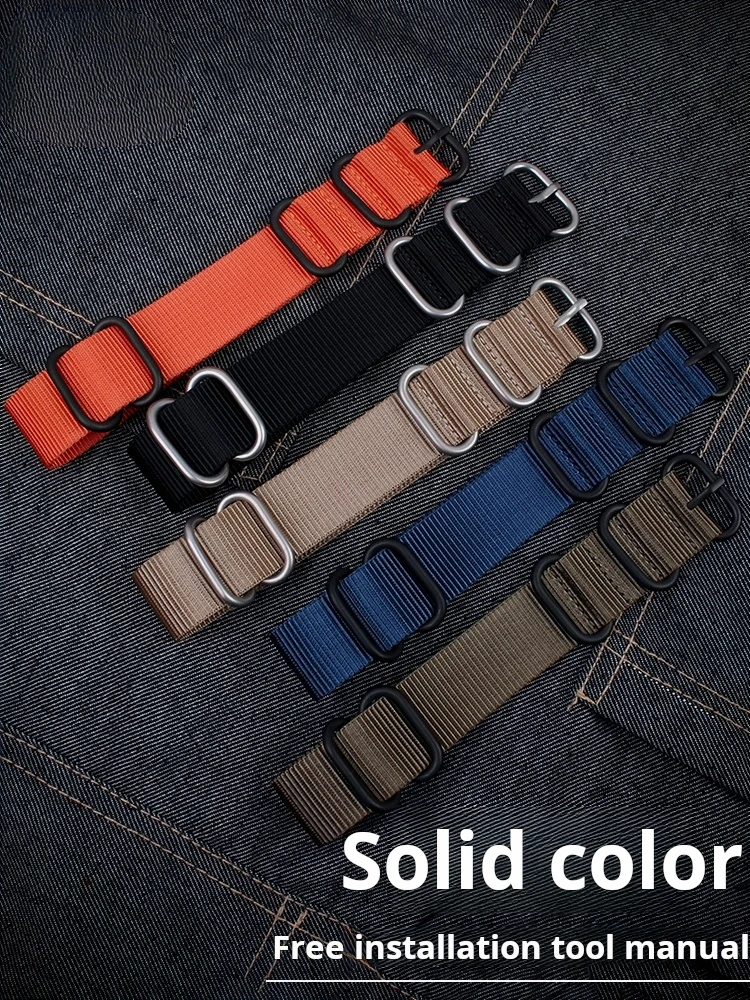 Waterproof Breathable Nylon Canvas Watch Strap - Sporty & Fashionable Wristband Accessory