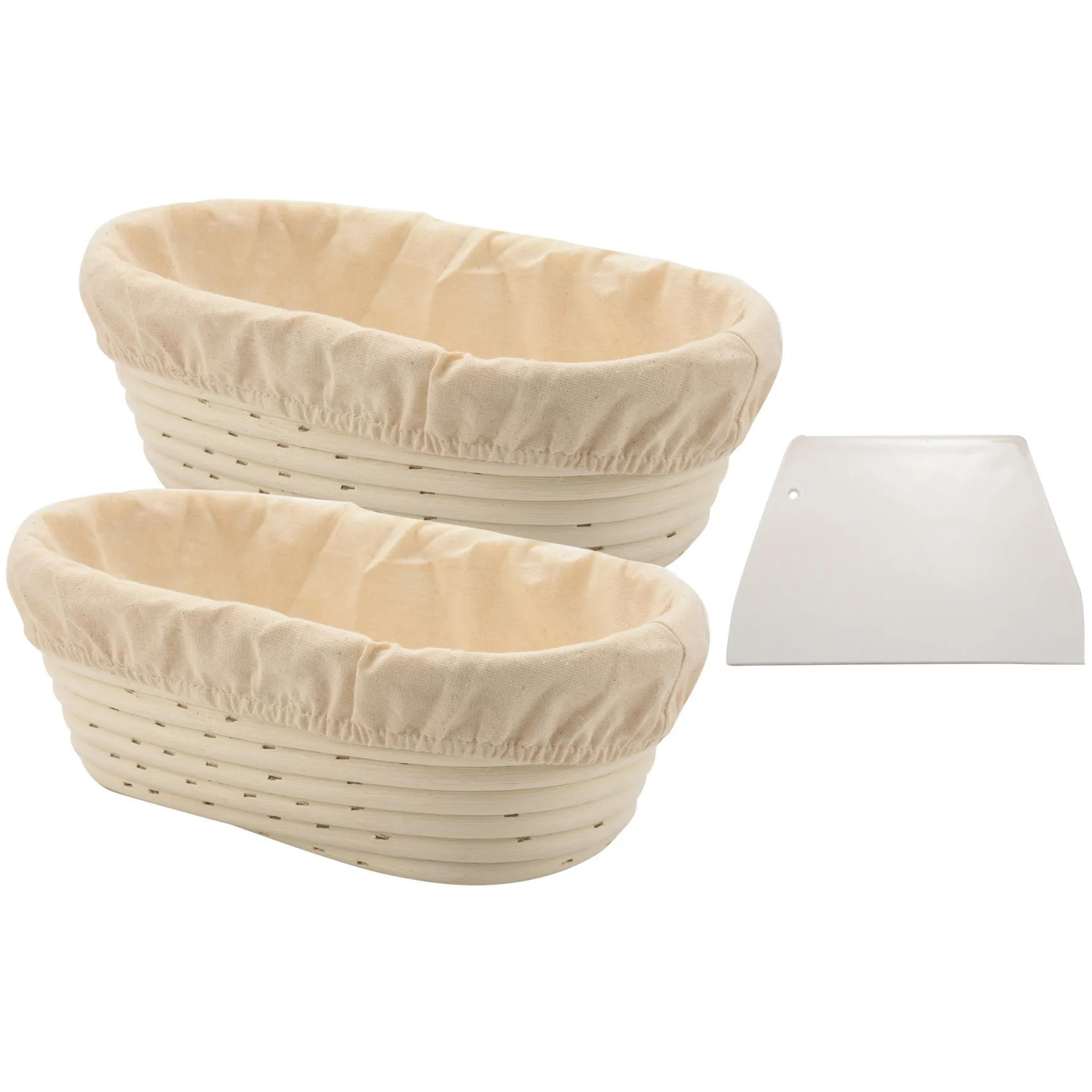 

2 Packs 10 Inch Oval Shaped Bread Proofing Basket - Baking Dough Bowl Gifts for Bakers Proving Baskets for Sourdough Bread Slash