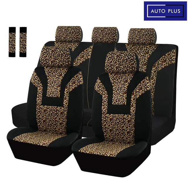 Juego Completo De Fundas Para Asientos De Coche Con Diseno De Leopardo Y  Funda 