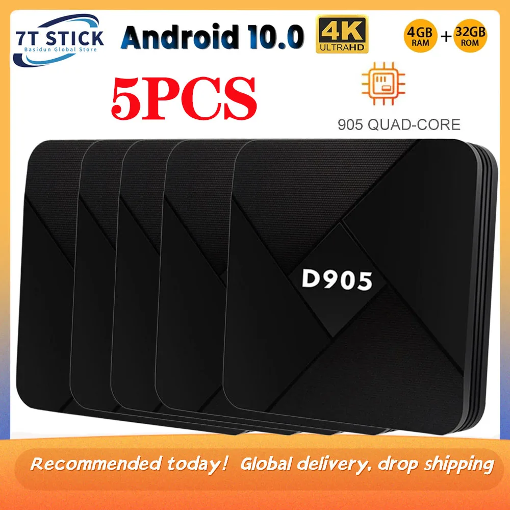 5Pcs Confezione Originale Android Tv Box Smart Tv Box 3D 4K D905 L905 Android Box Set Supporto 4K Hd