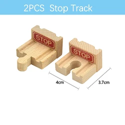 Wooden Railway Train Track Connectors - Beech Wood Accessories (Stop-2pcs)