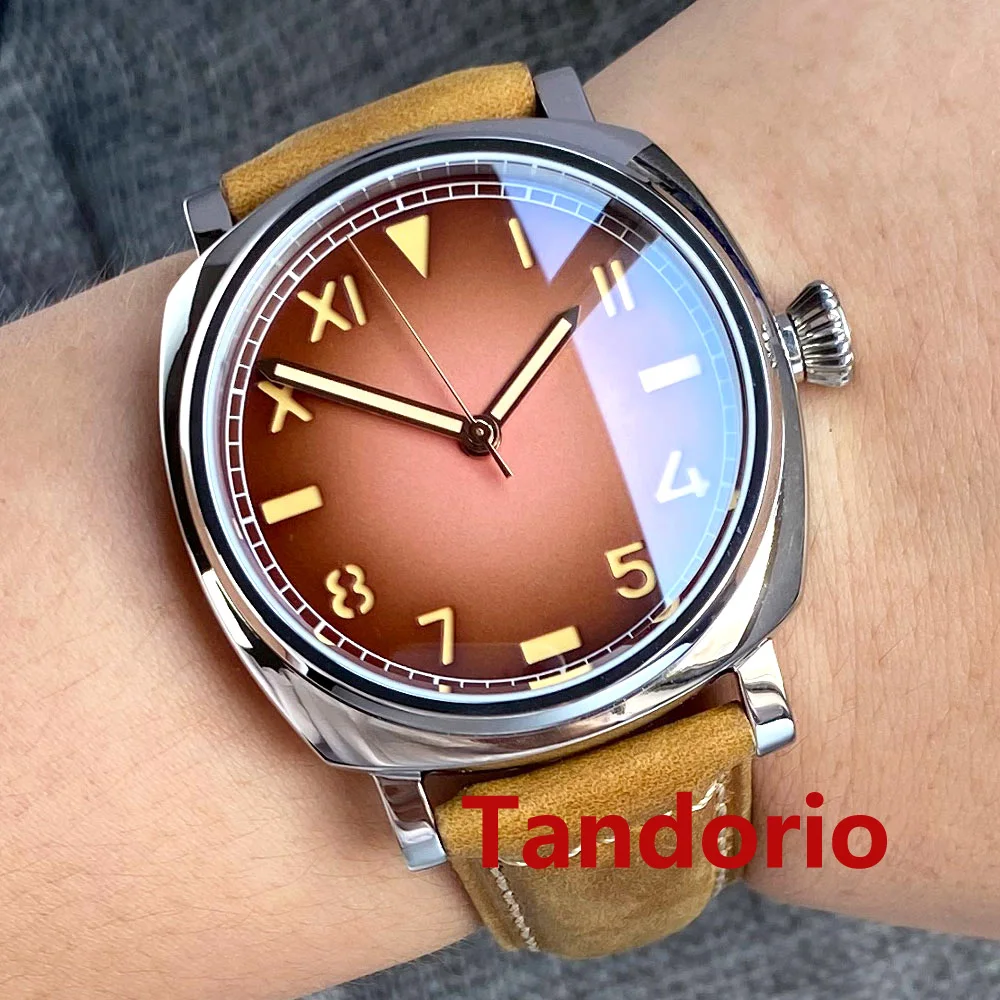 42mm California Coffee/Black Dial Sapphire Glass 20ATM Diver Polished NH35A PT5000 Automatic Men Watch Leather Strap Luminous