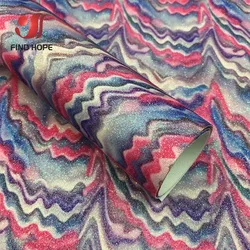 Floral Rainbow Star Glitter Faux Leather Fabric for Crafts and DIY Projects (Red Watercolor)